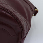 Chanel Matelasse Chain Shoulder Bag Caviar Skin Red CC Auth bs13246