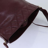 Chanel Matelasse Chain Shoulder Bag Caviar Skin Red CC Auth bs13246