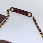Chanel Matelasse Chain Shoulder Bag Caviar Skin Red CC Auth bs13246