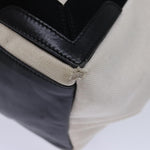 balenciaga Cabas S Hand Bag Canvas White Black Auth bs13699