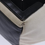 balenciaga Cabas S Hand Bag Canvas White Black Auth bs13699