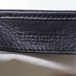 balenciaga Cabas S Hand Bag Canvas White Black Auth bs13699