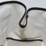 balenciaga Cabas S Hand Bag Canvas White Black Auth bs13699