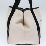 balenciaga Cabas S Hand Bag Canvas White Black Auth bs13699