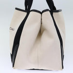balenciaga Cabas S Hand Bag Canvas White Black Auth bs13699