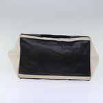 balenciaga Cabas S Hand Bag Canvas White Black Auth bs13699