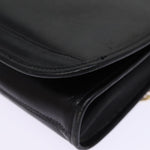 balenciaga Chain Shoulder Bag Leather Black Auth bs14136
