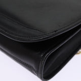balenciaga Chain Shoulder Bag Leather Black Auth bs14136
