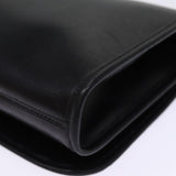 balenciaga Chain Shoulder Bag Leather Black Auth bs14136