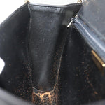 balenciaga Chain Shoulder Bag Leather Black Auth bs14136