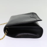 balenciaga Chain Shoulder Bag Leather Black Auth bs14136
