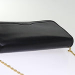 balenciaga Chain Shoulder Bag Leather Black Auth bs14136