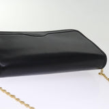 balenciaga Chain Shoulder Bag Leather Black Auth bs14136