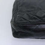 Chanel Matelasse Chain Shoulder Bag Canvas Leather Black CC Auth bs14243
