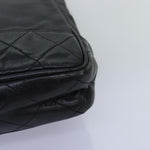 Chanel Matelasse Chain Shoulder Bag Canvas Leather Black CC Auth bs14243