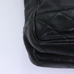 Chanel Matelasse Chain Shoulder Bag Canvas Leather Black CC Auth bs14243