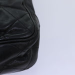 Chanel Matelasse Chain Shoulder Bag Canvas Leather Black CC Auth bs14243