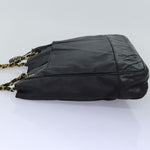 Chanel Matelasse Chain Shoulder Bag Canvas Leather Black CC Auth bs14243