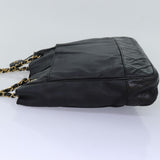 Chanel Matelasse Chain Shoulder Bag Canvas Leather Black CC Auth bs14243