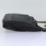 Chanel Matelasse Chain Shoulder Bag Canvas Leather Black CC Auth bs14243