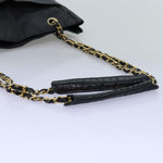 Chanel Matelasse Chain Shoulder Bag Canvas Leather Black CC Auth bs14243
