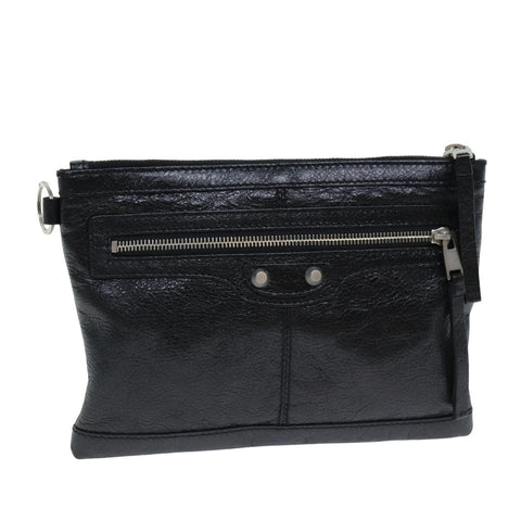 balenciaga Clutch Bag Leather Black 273021 Auth bs15132