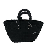balenciaga Bistro Hand Bag Canvas 2way Black 671342 Auth bs15695
