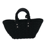balenciaga Bistro Hand Bag Canvas 2way Black 671342 Auth bs15695