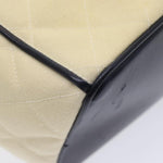 Chanel Matelasse Chain Shoulder Bag Canvas Leather Beige CC Auth bs16006