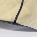 Chanel Matelasse Chain Shoulder Bag Canvas Leather Beige CC Auth bs16006