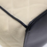Chanel Matelasse Chain Shoulder Bag Canvas Leather Beige CC Auth bs16006