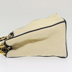 Chanel Matelasse Chain Shoulder Bag Canvas Leather Beige CC Auth bs16006