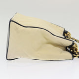 Chanel Matelasse Chain Shoulder Bag Canvas Leather Beige CC Auth bs16006