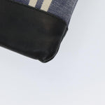 balenciaga Clutch Bag Canvas Leather Blue Black Silver 420407 Auth bs16618