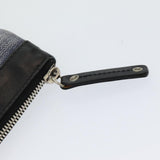 balenciaga Clutch Bag Canvas Leather Blue Black Silver 420407 Auth bs16618