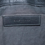 balenciaga Clutch Bag Canvas Leather Blue Black Silver 420407 Auth bs16618