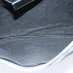 balenciaga Clutch Bag Canvas Leather Blue Black Silver 420407 Auth bs16618