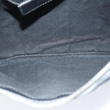 balenciaga Clutch Bag Canvas Leather Blue Black Silver 420407 Auth bs16618