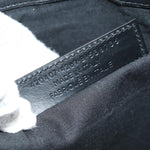 balenciaga Clutch Bag Canvas Leather Blue Black Silver 420407 Auth bs16618