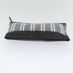 balenciaga Clutch Bag Canvas Leather Blue Black Silver 420407 Auth bs16618