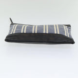 balenciaga Clutch Bag Canvas Leather Blue Black Silver 420407 Auth bs16618