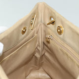 Chanel Matelasse Chain Tote Bag Leather Beige Gold CC Auth bs16657