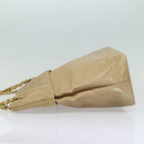 Chanel Matelasse Chain Tote Bag Leather Beige Gold CC Auth bs16657