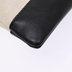 balenciaga Clip M Clutch Bag Canvas Leather Beige Silver 373834 Auth bs16915