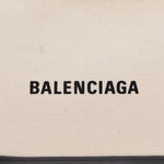 balenciaga Clip M Clutch Bag Canvas Leather Beige Silver 373834 Auth bs16915