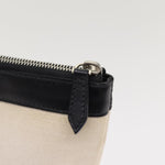 balenciaga Clip M Clutch Bag Canvas Leather Beige Silver 373834 Auth bs16915