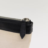 balenciaga Clip M Clutch Bag Canvas Leather Beige Silver 373834 Auth bs16915