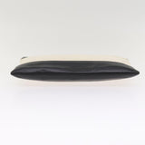 balenciaga Clip M Clutch Bag Canvas Leather Beige Silver 373834 Auth bs16915
