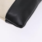 balenciaga Clip M Clutch Bag Canvas Leather Beige Silver 373834 Auth bs16915