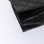 Chanel Matelasse Chain Shoulder Bag Leather Black Gold CC Auth bs17124